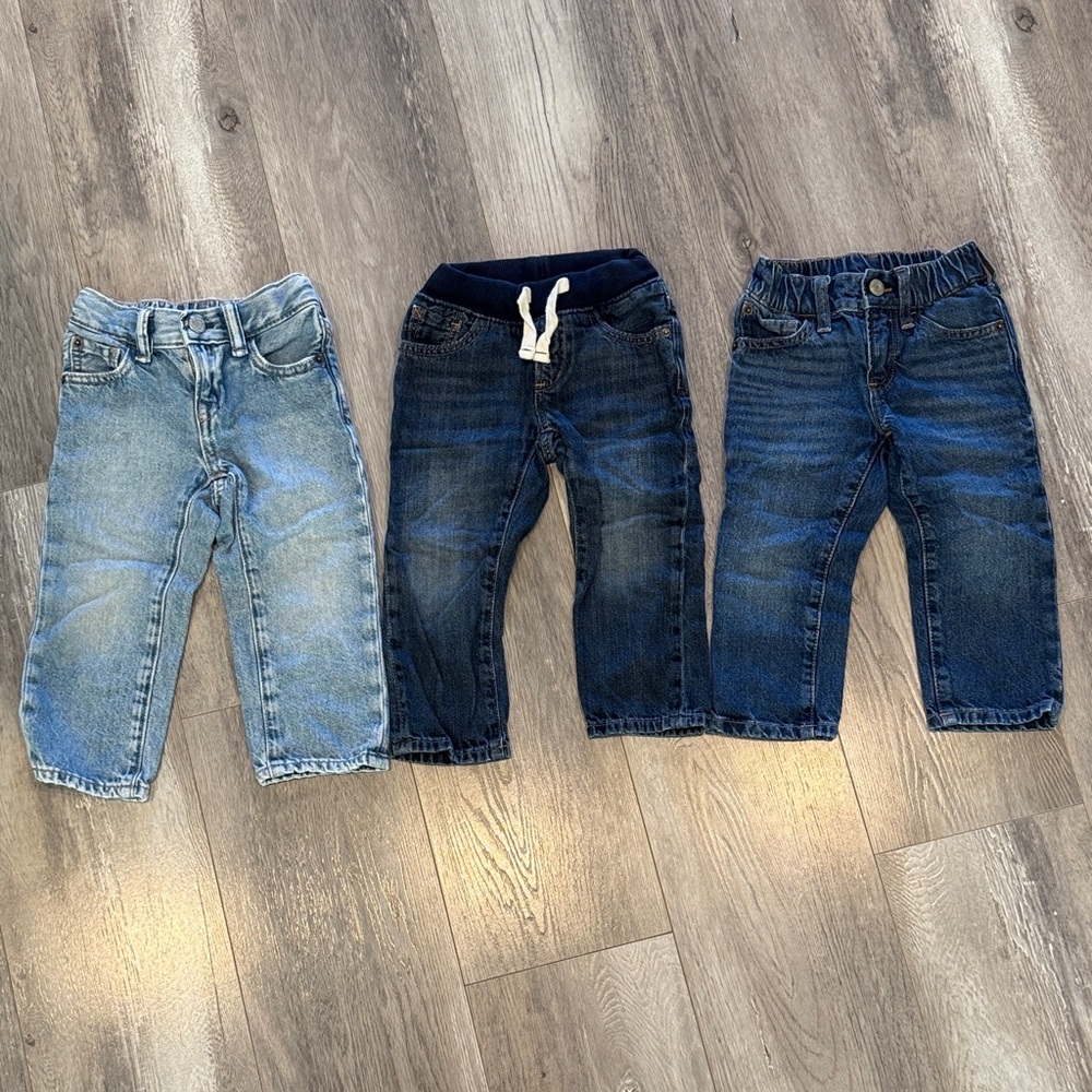 GAP Toddler Denim Jeans Trio - Light Blue, Dark Blue, Navy